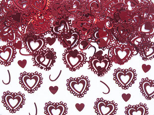 Konfeti Hearts, sarkans, 1 iepak./15 g cena un informācija | Svētku dekorācijas | 220.lv