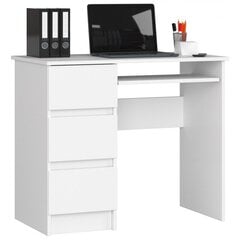Письменный стол NORE A6, левый, белый цена и информация | Компьютерные, письменные столы | 220.lv