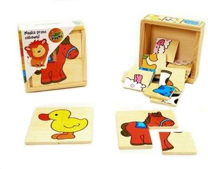 Koka puzle kastē Zirgs, PlayMe cena un informācija | Rotaļlietas zīdaiņiem | 220.lv