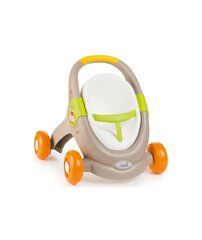 Staigulis - stumjamā rotaļlieta - leļļu rati Smoby Mini Kiss 3 in 1, pelēks cena un informācija | Rotaļlietas zīdaiņiem | 220.lv