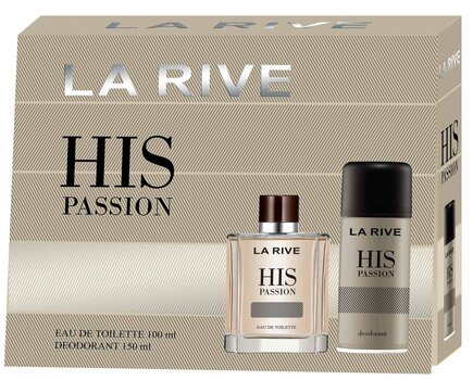Komplekts La Rive His Passion: EDT vīriešiem 100 ml + dezodorants 150 ml cena un informācija | Vīriešu smaržas | 220.lv