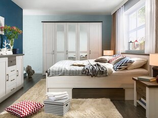 Guļamistabas mēbeļu komplekts BRW Luca 180 cm, balts/melns cena un informācija | Komplekti guļamistabai | 220.lv