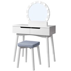 Tualetes galdiņš Selsey Gaga ar spoguli, balts cena un informācija | Kosmētikas galdiņi | 220.lv