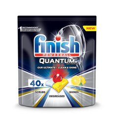 FINISH Quantum Ultimate Lemon tabletes trauku mazgājamām mašīnām, 40 gab. cena un informācija | Trauku mazgāšanas līdzekļi | 220.lv