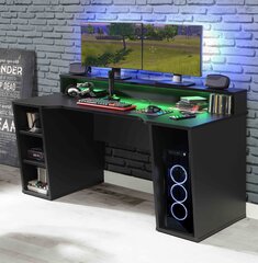 Datorspēļu galds Forte Tezaur I, melns cena un informācija | Datorgaldi, rakstāmgaldi, biroja galdi | 220.lv