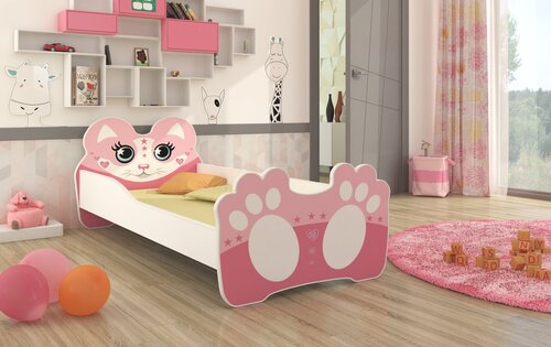 Bērnu gulta ADRK Furniture Bear 164, 80x160 cm, rozā cena un informācija | Bērnu gultas | 220.lv
