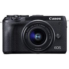 Canon EOS M6 Mark II + 15-45 IS STM cena un informācija | Digitālās fotokameras | 220.lv