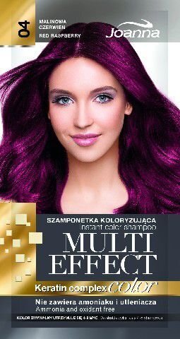Matu krāsošanas šampūns Joanna Multi Effect 35 g, 04 Raspberry Red cena un informācija | Matu krāsas | 220.lv