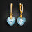 Sudraba auskari "Iemīlējusies Sirds III (Aquamarine Blue)" ar Swarovski™ kristāliem