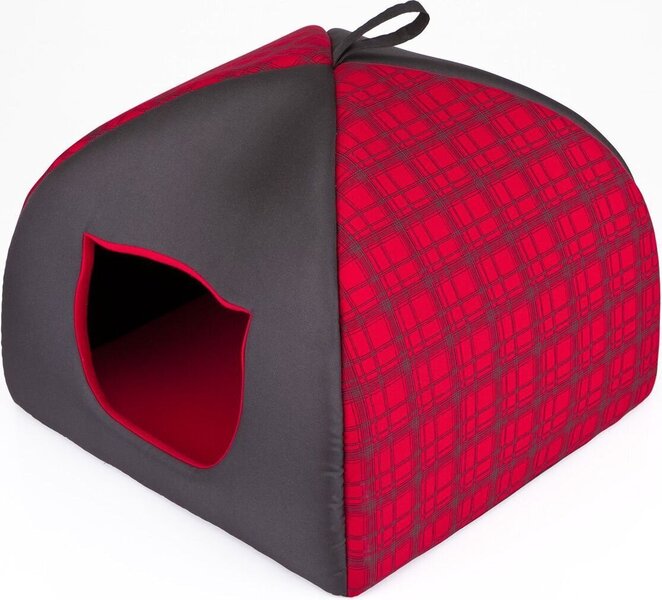 Guļvieta-būda Hobbydog Igloo R1, 38x38x30 cm, sarkana cena un informācija | Suņu gultas, spilveni, būdas | 220.lv