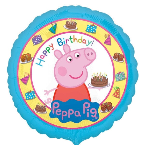 Folijas Balons Peppa Pig Daudz Laimes Dzimsanas Diena 43 Cm Cena