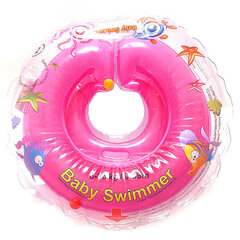 Baby Swimmer peldēšanas riņķis mazuļiem uz kakla 6-36 kg., rozā cena un informācija | Mazuļa mazgāšana | 220.lv