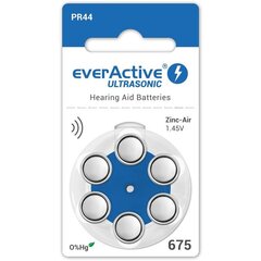 everActive Ultrasonic elementi dzirdes aparātam PR44 675, 6 gab. cena un informācija | Baterijas | 220.lv