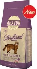 Araton Sterilised sausā barība sterilizētiem un ar lieko svaru pieaugušiem (1 g. un vecākiem) kaķiem, 15 kg cena un informācija | Sausā barība kaķiem | 220.lv