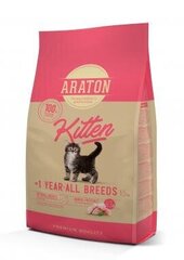 Araton Araton Kitten sausā barība visu šķirņu kaķēniem līdz 1 g., 1,5 kg cena un informācija | Sausā barība kaķiem | 220.lv