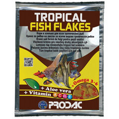 Prodac Tropical Fish Flakes pārslas tropu zivīm 12g cena un informācija | Zivju barība | 220.lv