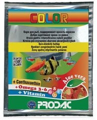 Prodac Color pārslas, kas izceļ krāsas 12g cena un informācija | Zivju barība | 220.lv
