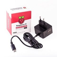 Raspberry Pi oficiāls barošanas avots USB-C 5.1V 3A cena un informācija | Atvērtā koda elektronika | 220.lv