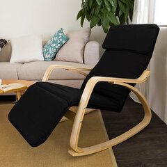 Šūpuļkrēsls SoBuy FST16-SCH, melns cena un informācija | Atpūtas krēsli | 220.lv