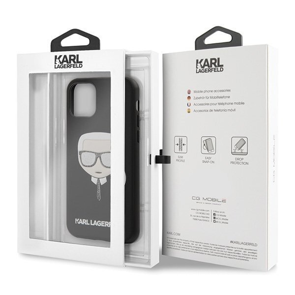 Karl Lagerfeld KLHCN58GLBK iPhone 11 Pro black Iconik Embossed Glitter (Black)
