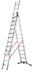 Kāpnes kombinējamās S100 Hailo ProfiLOT / alumīnija / 3x12 pakāpieni cena un informācija | Saliekamās kāpnes, celtniecības sastatnes | 220.lv
