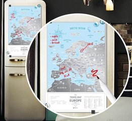 Travel Map Silver Europe cena un informācija | Pasaules kartes | 220.lv