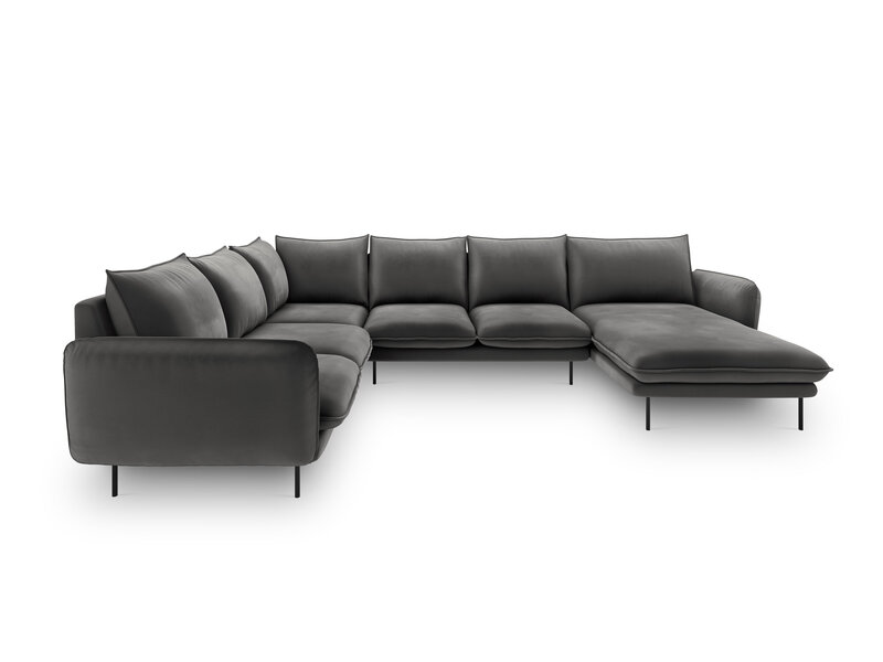 Stūra dīvāns Cosmopolitan Design Panoramic Vienna, tumši pelēks/melns cena