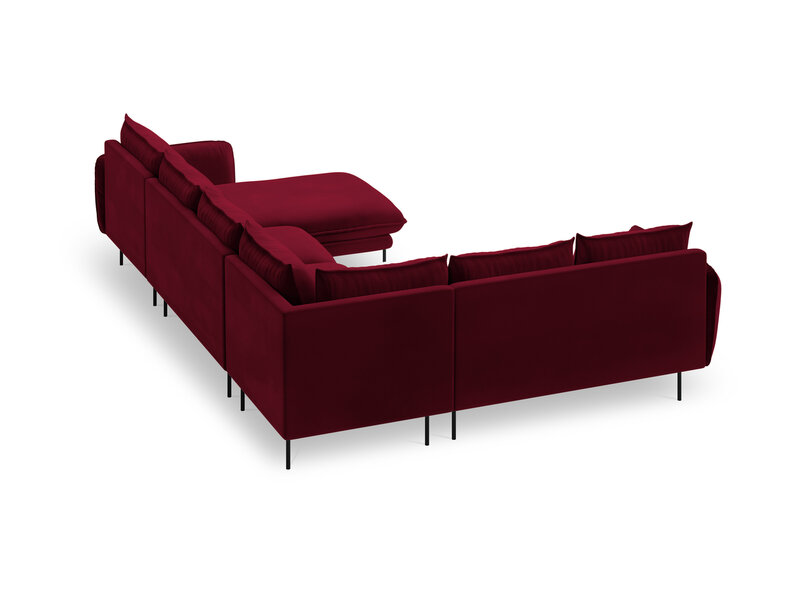 Stūra dīvāns Cosmopolitan Design Panoramic Vienna, sarkans/melns atsauksme