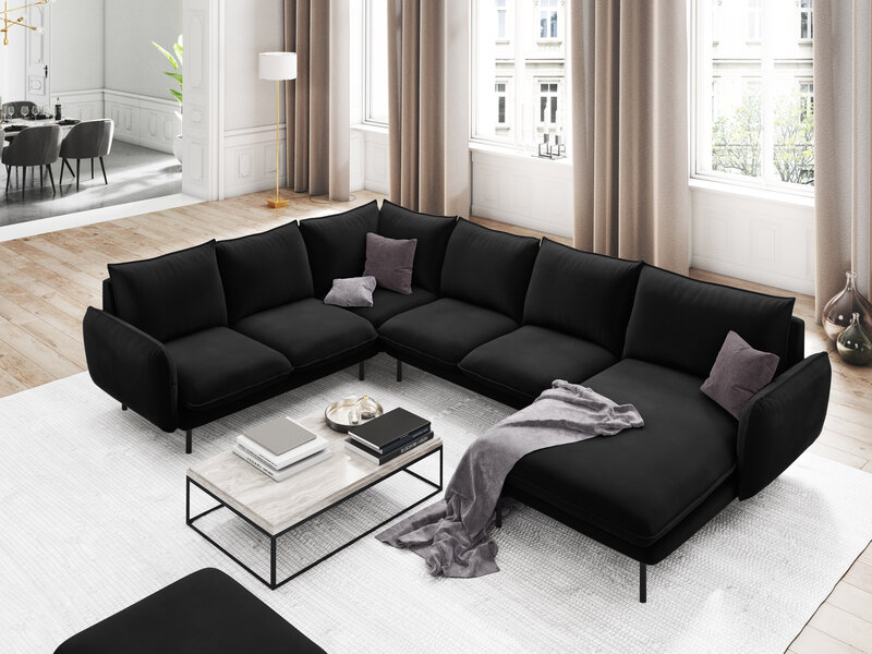 Stūra dīvāns Cosmopolitan Design Panoramic Vienna, melns