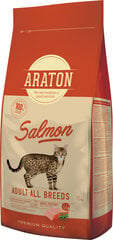 Araton sausa barība ar lasi pieaugušiem kaķiem, 15 kg cena un informācija | Sausā barība kaķiem | 220.lv