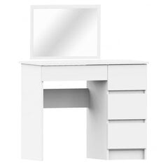 Kosmētikas galdiņš T-6/SL ar spoguli 500x600 mm, baltas krāsas cena un informācija | Kosmētikas galdiņi | 220.lv
