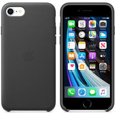 Apple Leather Case, piemērots iPhone 7 / 8 / SE (2020), melns cena un informācija | Maciņi, somiņas | 220.lv