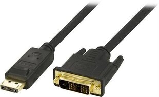 Deltaco DP-2030, DisplayPort - DVI-D, 3 m cena un informācija | Kabeļi un vadi | 220.lv