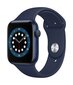 Viedais pulkstenis Apple Watch Series 6 (GPS, 44 mm) Blue Aluminium Case with Deep Navy Sport Band