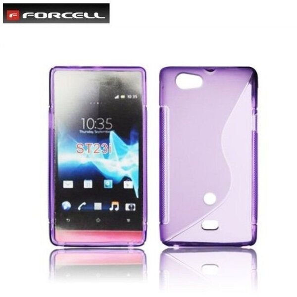 Forcell Back Case S-Line Sony Ericsson Xperia Miro ST23i gumijas/plastikāta telefona apvalks Violets