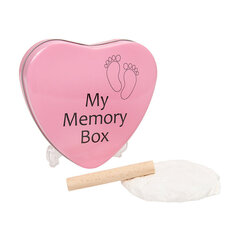 Smiki kastīte ar mazuļa iespiedumu My memory box, rozā cena un informācija | Mazuļa nospiedumi | 220.lv