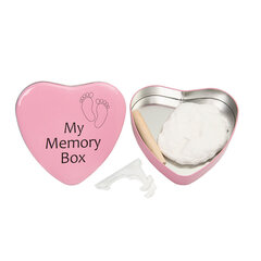 Smiki kastīte ar mazuļa iespiedumu My memory box, rozā cena un informācija | Mazuļa nospiedumi | 220.lv