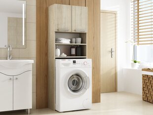 Skapītis virs veļas mazgājamas mašīnas Pola, ozolkrāsā cena un informācija | Vannas istabas skapīši | 220.lv