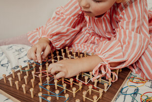 Montessori ģeometrijas dēlis, bērza cena un informācija | Attīstošās rotaļlietas | 220.lv