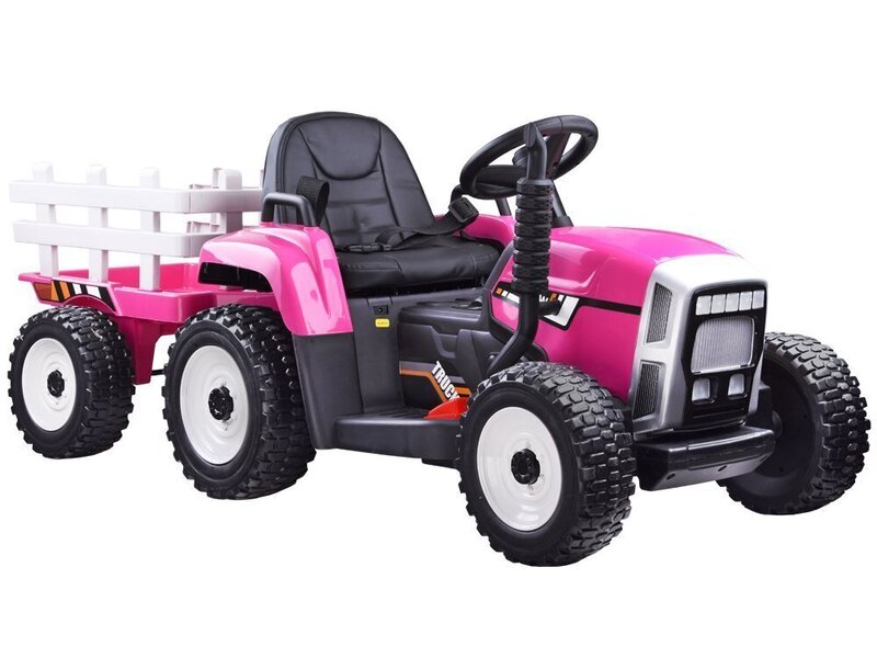 suitcase after school Labor Liels elektriskais traktors ar piekabi, rozā cena | 220.lv
