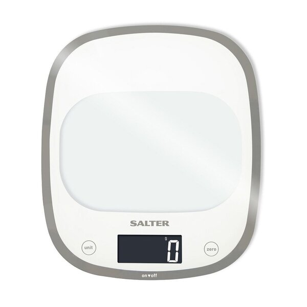 Salter 1050 WHDR White Curve Glass Electronic Digital Kitchen Scales cena