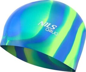 Peldcepure Nils Aqua Zebra MI4, zaļa/zila cena un informācija | Peldcepures | 220.lv