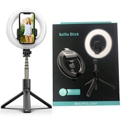 Mocco 4in1 Universāls Selfie Stick ar 3 toņu LED lampu / Tripod Statnis / Bluetooth Tālvadības pults / Melns cena un informācija | Selfie Sticks | 220.lv