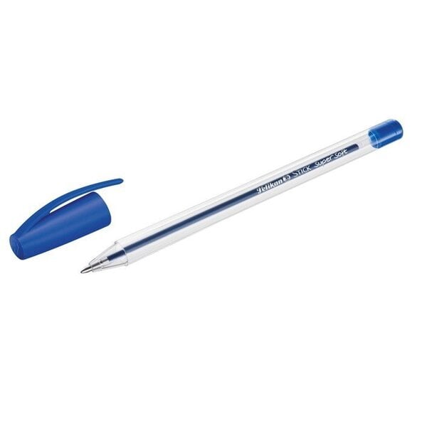 Lodīšu pildspalva Pelikan Stick super mīksta, trīsstūra, zila, 50 gab