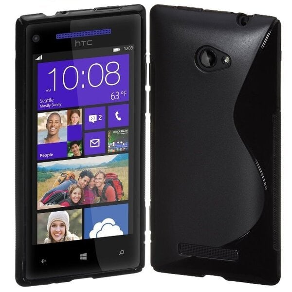 Telone Back Case S-Case gumijots telefona apvalks HTC 8S A620e Melns cena