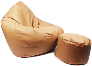 Кресло-мешок Nore XXL с пуфом, светло-коричневое цена и информация | Кресла-мешки и пуфы | 220.lv