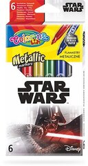 Nomazgājami flomāsteri Colorino Disney Star Wars, 6 metāliskas krāsas cena un informācija | Modelēšanas un zīmēšanas piederumi | 220.lv