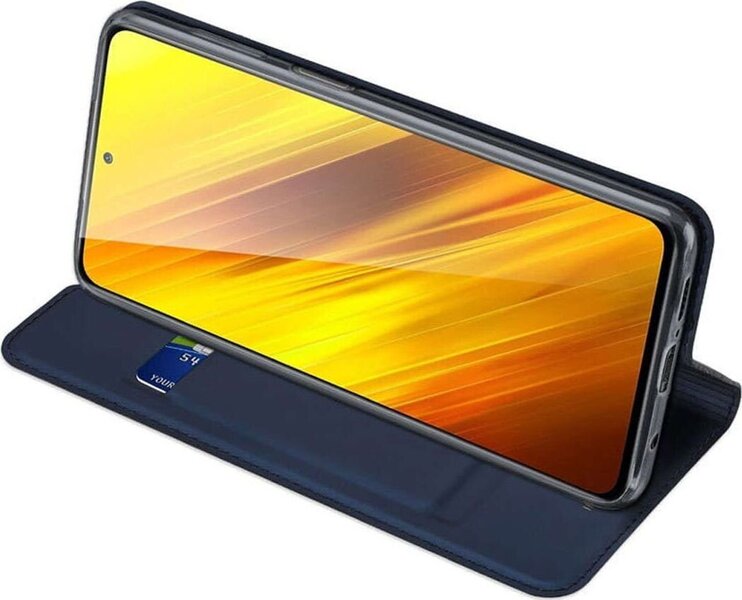 Dux Ducis magnet grāmatveida maks telefonam Xiaomi Poco X3 / X3 NFC, zils