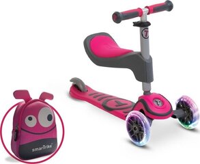 Skrejritenis - trīsritenis Smart Trike T1 + mugursoma, rozā cena un informācija | Skrejriteņi | 220.lv
