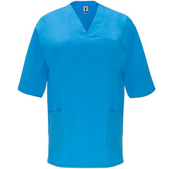 Unisex krekls ar īsām piedurknēm un izgriezumu, zils cena un informācija | Medicīnas apģērbs  | 220.lv